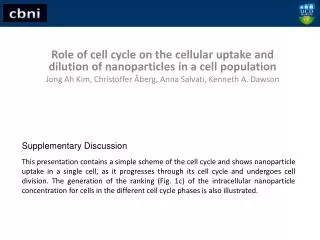 Role of cell cycle on the cellular uptake and dilution of nanoparticles in a cell population