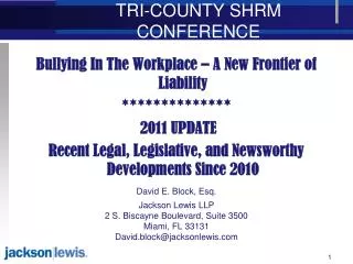 TRI-COUNTY SHRM CONFERENCE