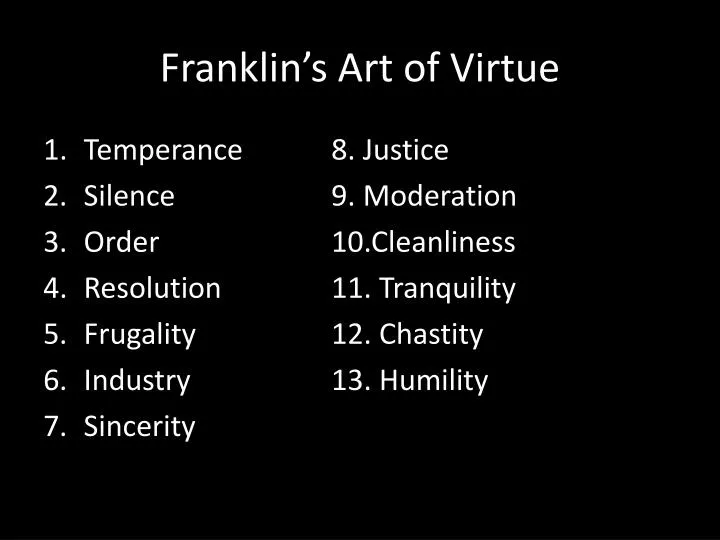 franklin s art of virtue