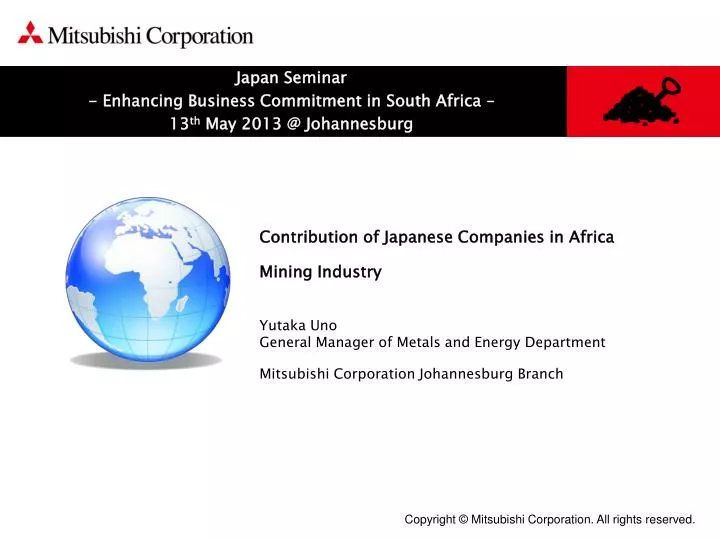 japan seminar enhancing business commitment in south africa 13 th may 2013 @ johannesburg