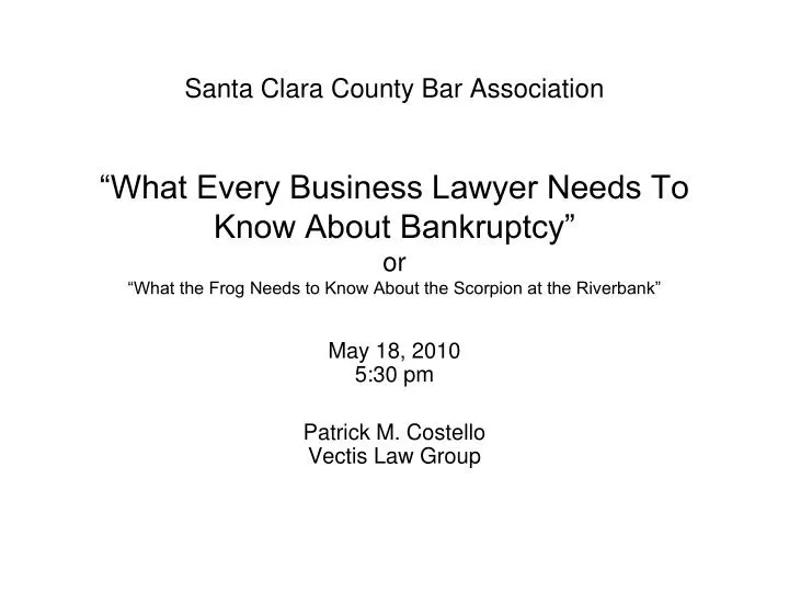 may 18 2010 5 30 pm patrick m costello vectis law group