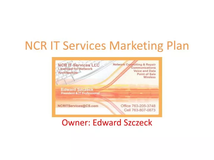 ncr it services marketing plan