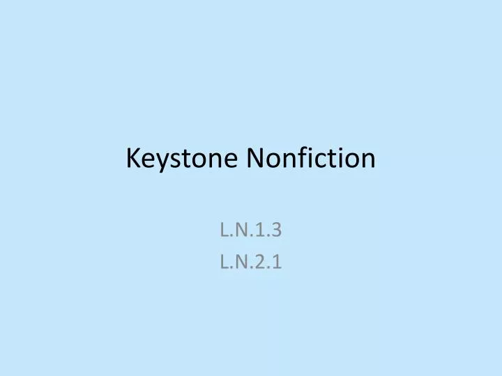 keystone nonfiction