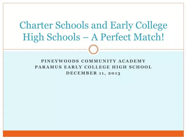 charter schools and early college high schools a perfect match