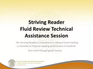 Striving Reader Fluid Review Technical Assistance Session