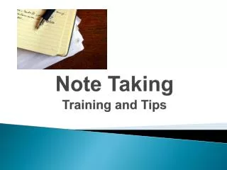 Note Taking Training and Tips
