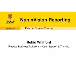 Non nVision Reporting