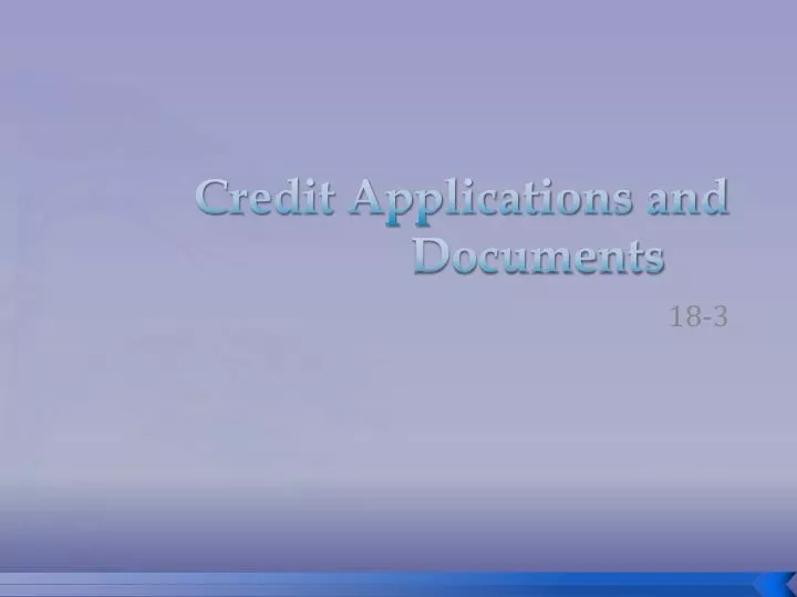 credit applications and documents