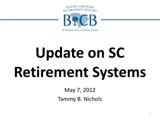 Update on SC Retirement Systems