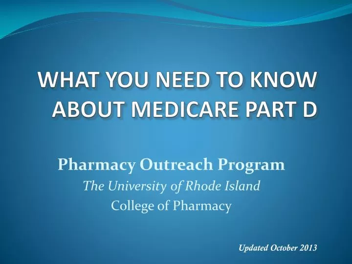 what you need to know about medicare part d