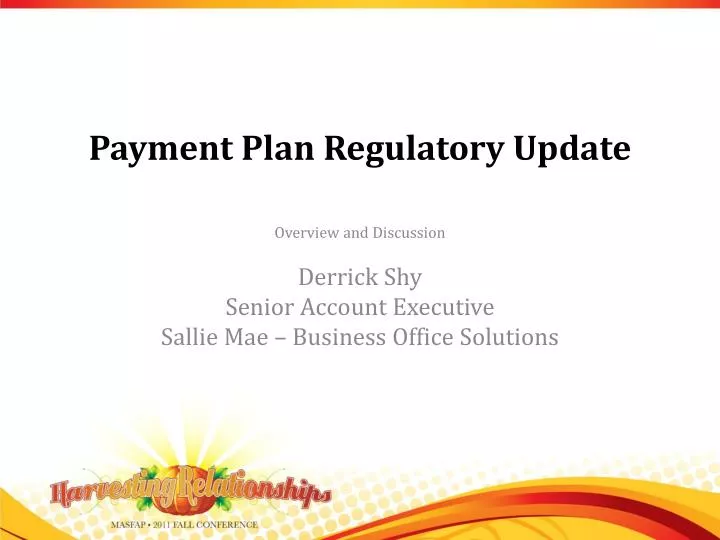 payment plan regulatory update