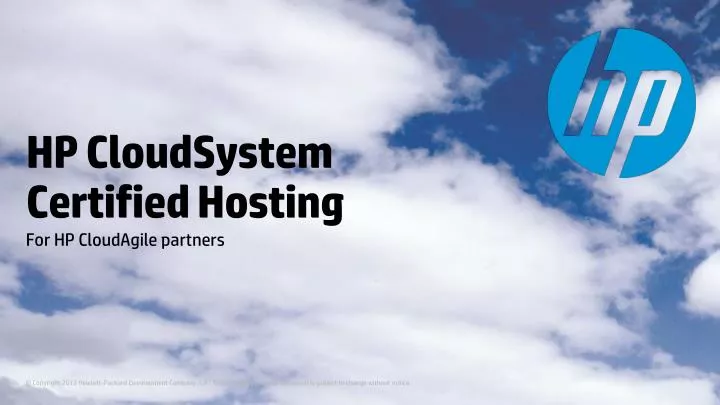 hp cloudsystem certified hosting