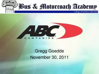 Gregg Goedde November 30, 2011