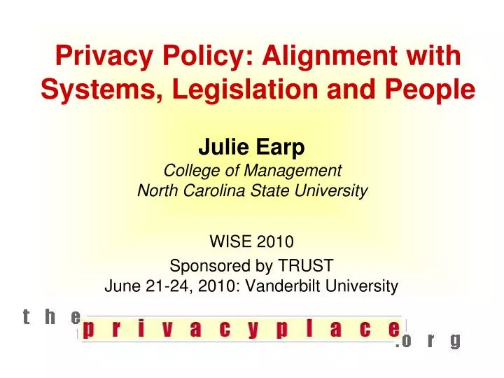 privacy policy alignment with systems legislation and people