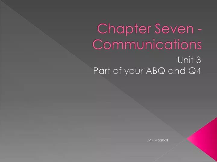 chapter seven communications