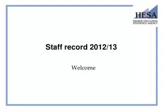 Staff record 2012/13