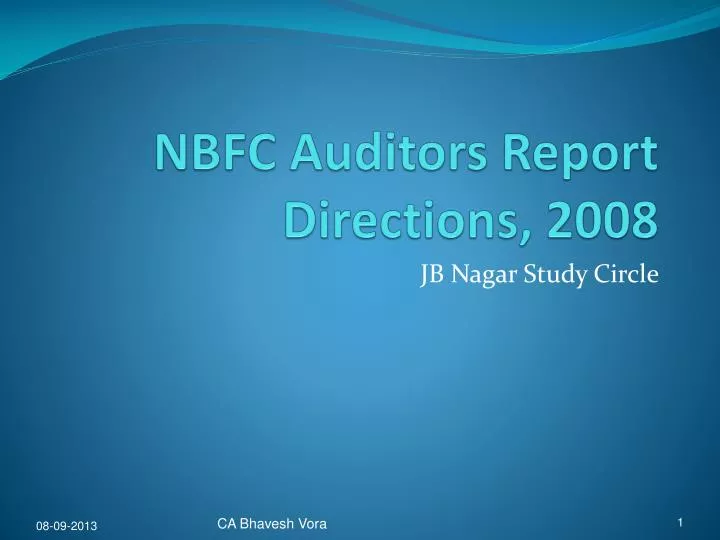 nbfc auditors report directions 2008