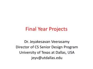 Final Year Projects