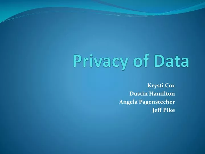 privacy of data