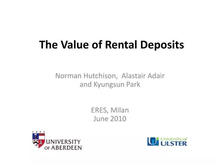 the value of rental deposits