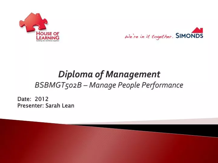 diploma of management bsbmgt502b manage people performance
