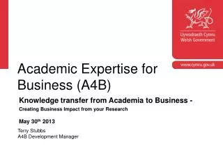 Academic Expertise for Business (A4B)