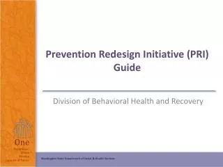 Prevention Redesign Initiative (PRI) Guide