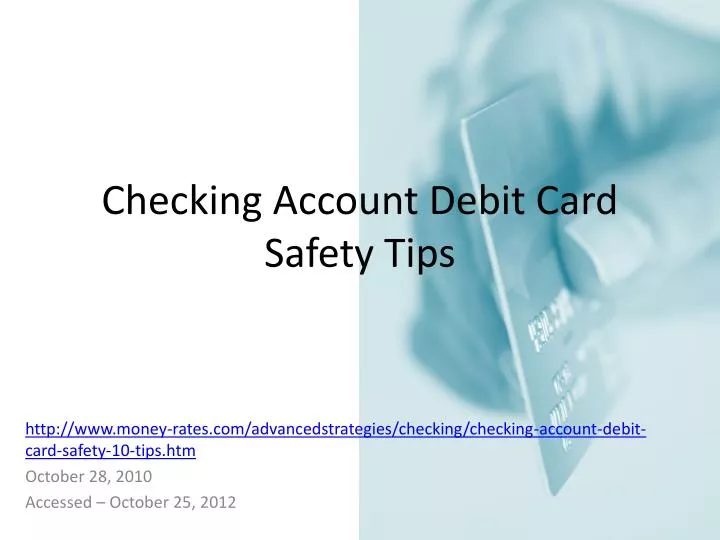 checking account debit card safety tips