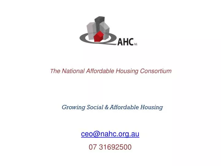t he national affordable housing consortium