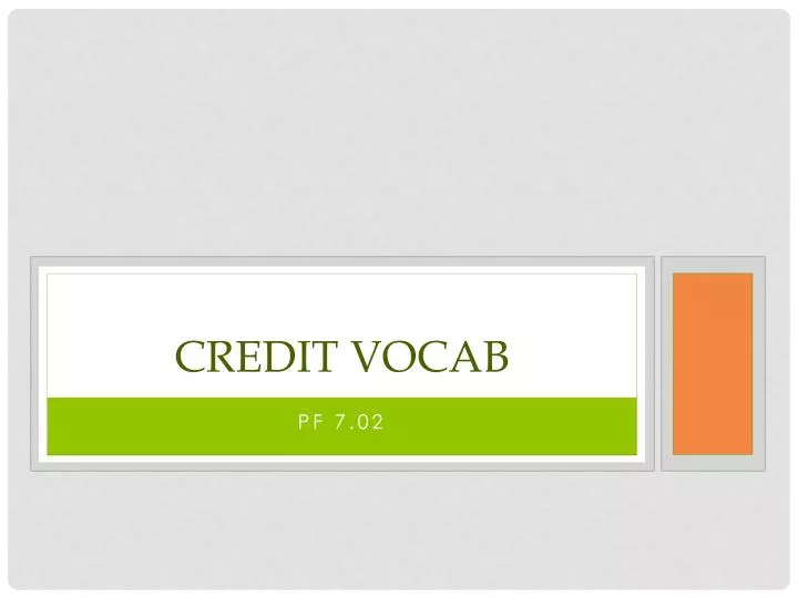 credit vocab