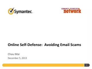 Online Self-Defense: Avoiding Email S cams