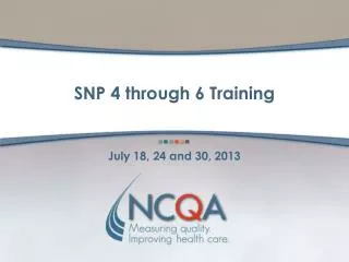 SNP 4 through 6 Training