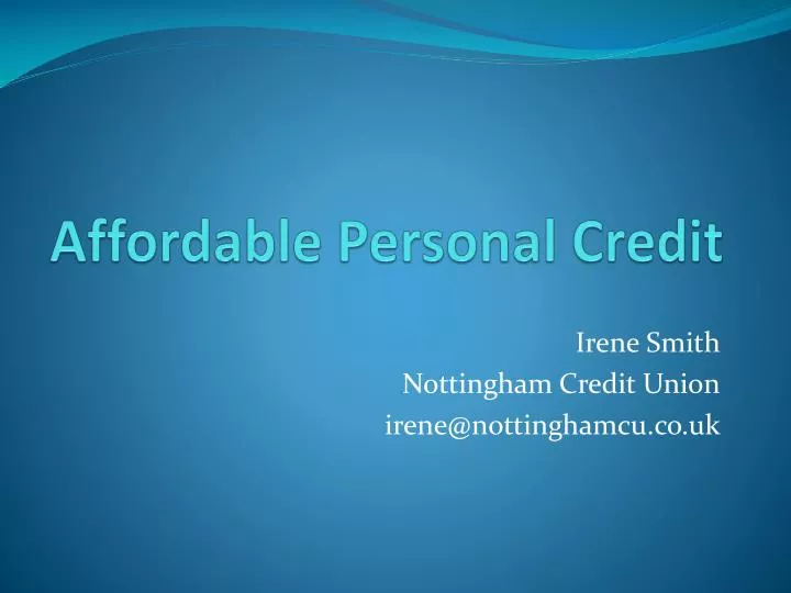 affordable personal credit