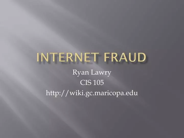 internet fraud