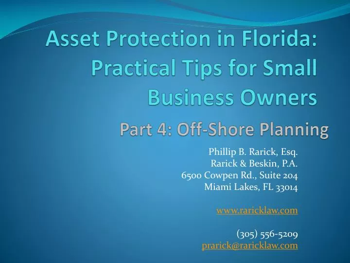 asset protection in florida practical tips for small business owners