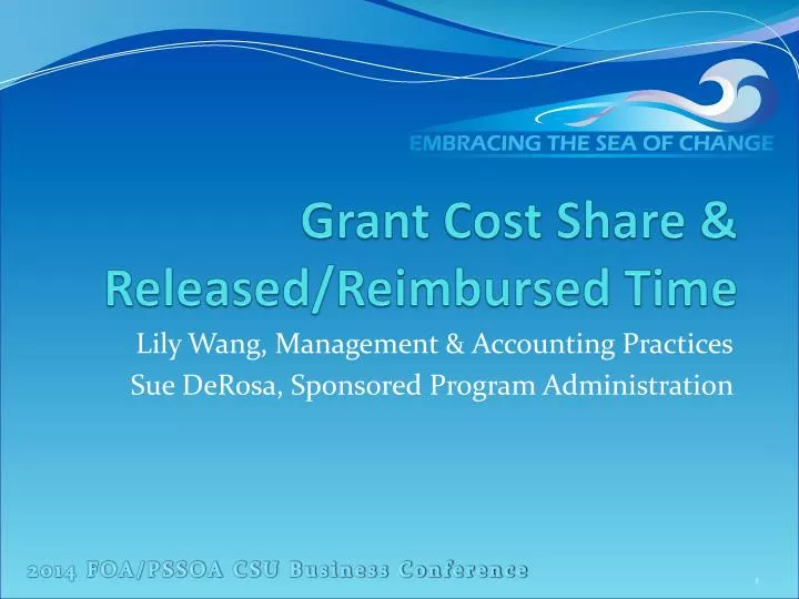 grant cost share released reimbursed time