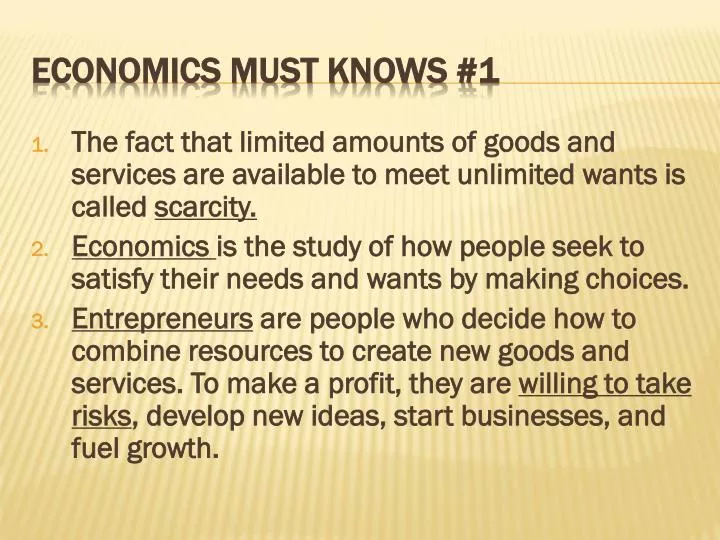 economics must knows 1