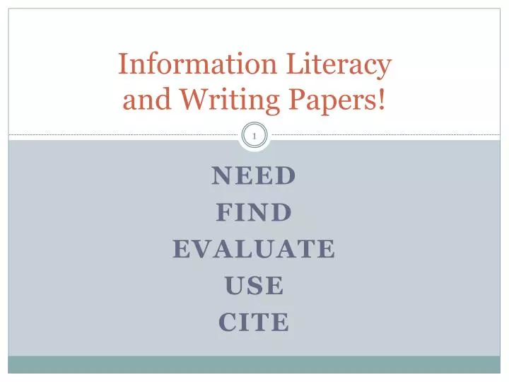 information literacy and writing papers