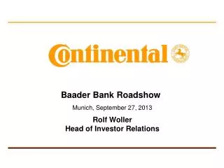 Baader Bank Roadshow