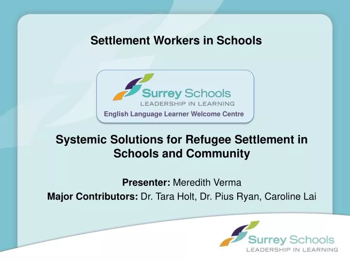 settlement workers in schools