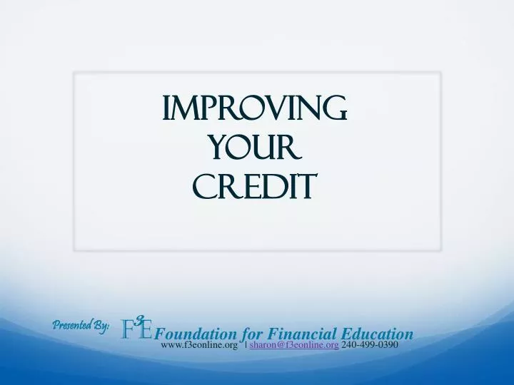 improving your credit