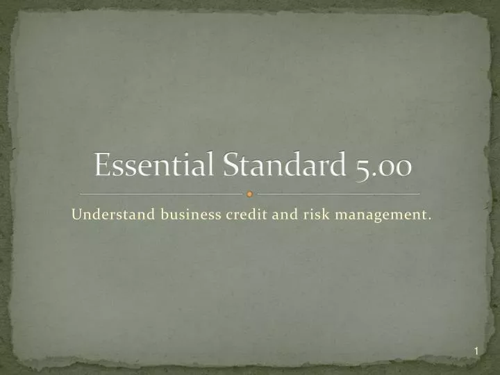 essential standard 5 00