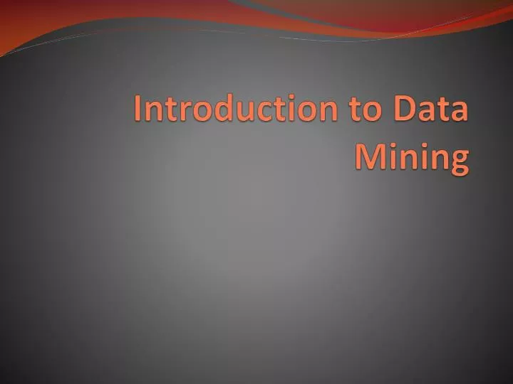 introduction to data mining