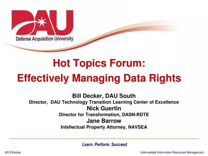 hot topics forum effectively managing data rights