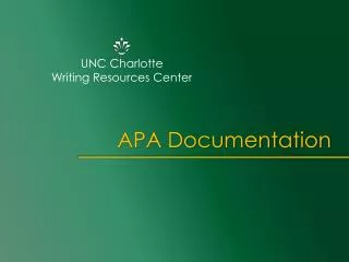 UNC Charlotte Writing Resources Center