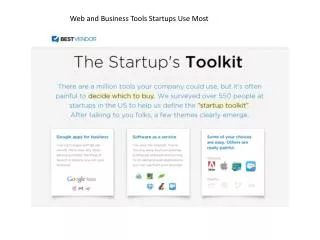Web and Business Tools Startups Use Most