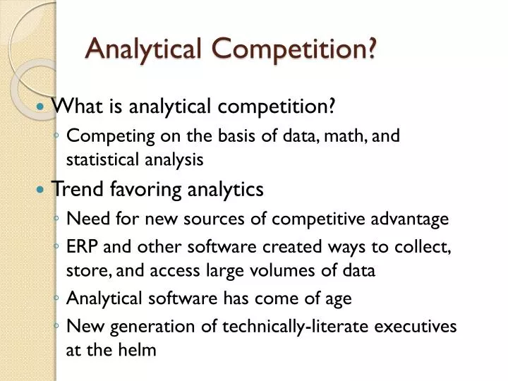 analytical competition