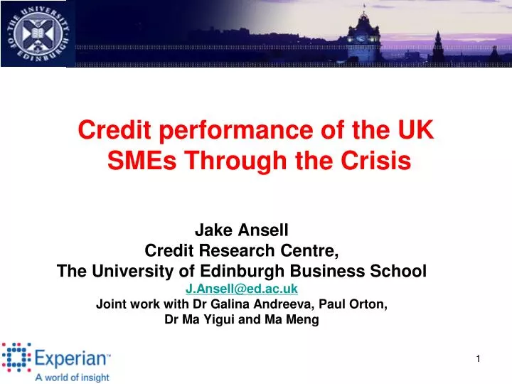 credit performance of the uk smes through the crisis