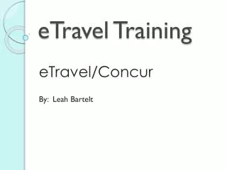 eTravel Training