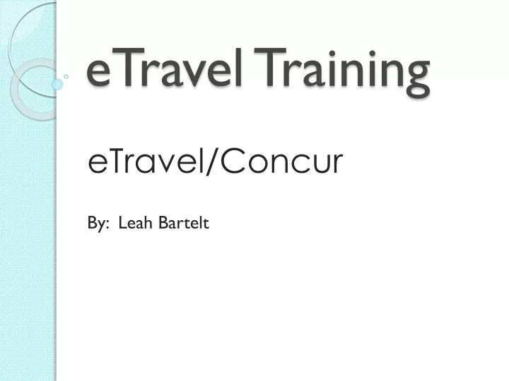 etravel training